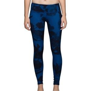 lululemon athletica Blue & Navy Floral High-Rise Leggings
